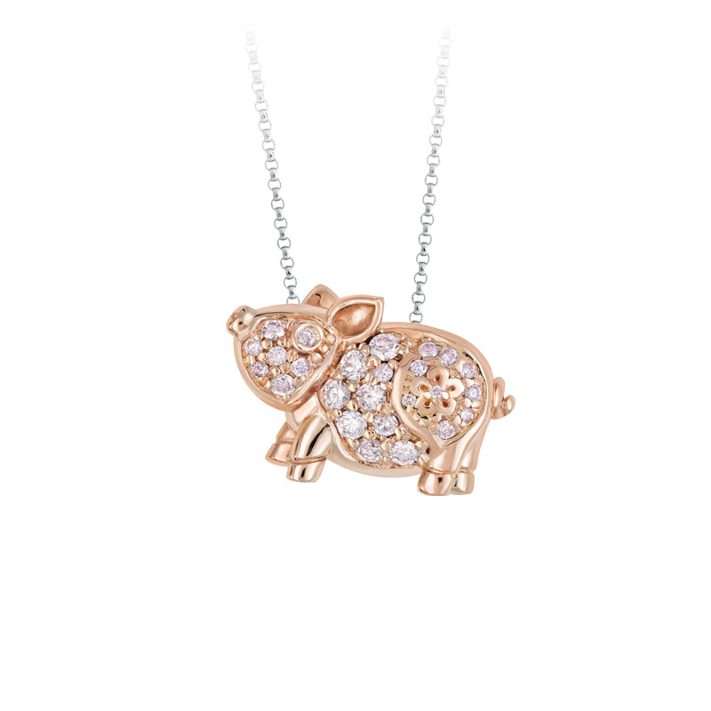 Blush Lucky Pig Necklace