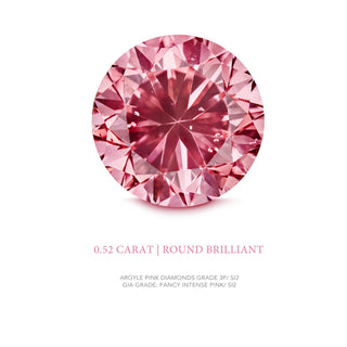 ARGYLE PINK DIAMOND ROUND 3P SI2 1=0.52CT