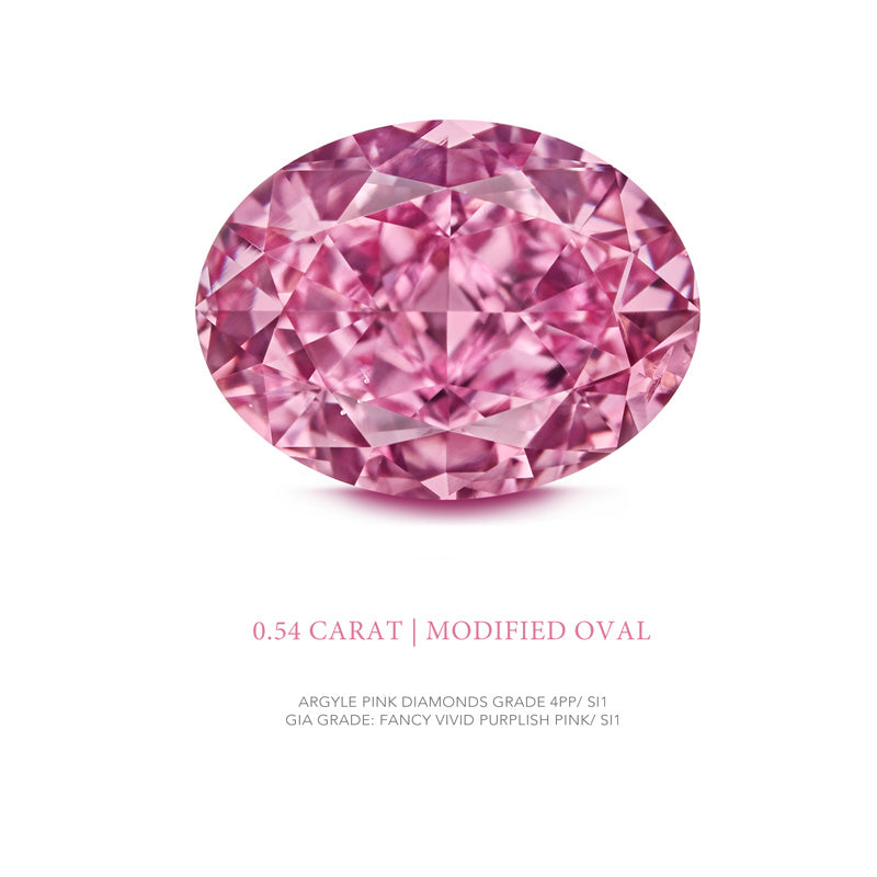 Argyle pink diamond OVAL 4PP SI1 1=0.51CT